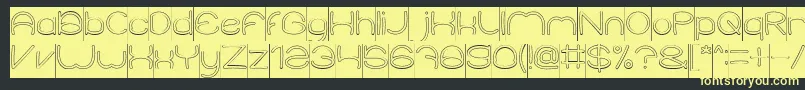 ElementaryHollowInverse-Schriftart – Gelbe Schriften auf schwarzem Hintergrund