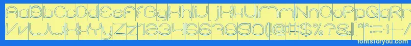ElementaryHollowInverse Font – Yellow Fonts on Blue Background