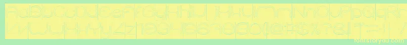 ElementaryHollowInverse Font – Yellow Fonts on Green Background