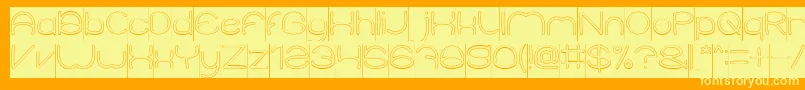 ElementaryHollowInverse Font – Yellow Fonts on Orange Background