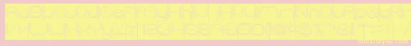 ElementaryHollowInverse-Schriftart – Gelbe Schriften auf rosa Hintergrund