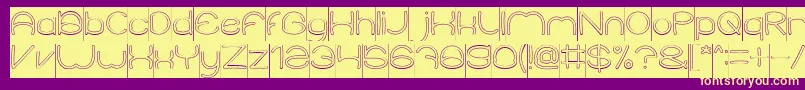 ElementaryHollowInverse Font – Yellow Fonts on Purple Background