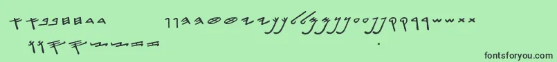 フォントSiloamHebrew – 緑の背景に黒い文字