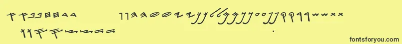 フォントSiloamHebrew – 黒い文字の黄色い背景