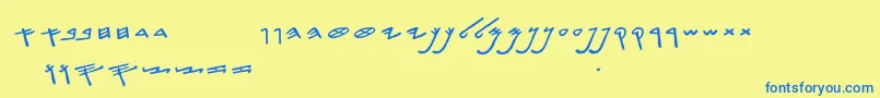 SiloamHebrew Font – Blue Fonts on Yellow Background