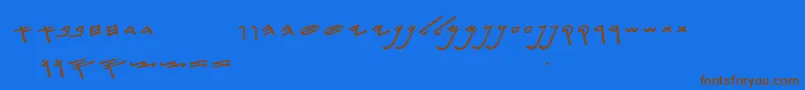 フォントSiloamHebrew – 茶色の文字が青い背景にあります。