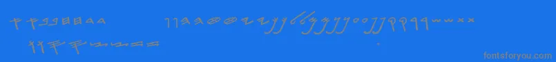 SiloamHebrew-Schriftart – Graue Schriften auf blauem Hintergrund