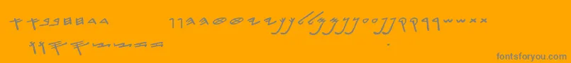 SiloamHebrew-Schriftart – Graue Schriften auf orangefarbenem Hintergrund