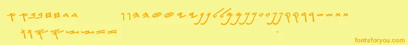 SiloamHebrew Font – Orange Fonts on Yellow Background