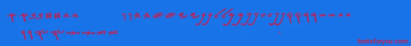 SiloamHebrew-Schriftart – Rote Schriften auf blauem Hintergrund