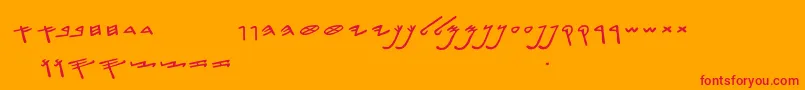 フォントSiloamHebrew – オレンジの背景に赤い文字