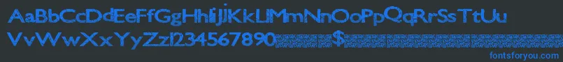 Шрифт Stonedheights – синие шрифты на чёрном фоне