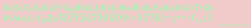 JapestylePlain-fontti – vihreät fontit vaaleanpunaisella taustalla