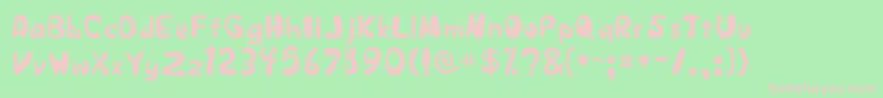 JapestylePlain-fontti – vaaleanpunaiset fontit vihreällä taustalla