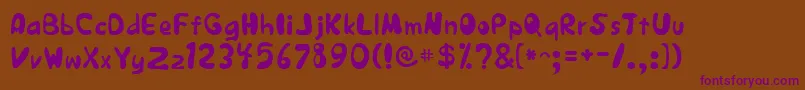 JapestylePlain Font – Purple Fonts on Brown Background