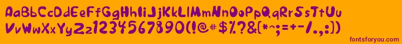JapestylePlain Font – Purple Fonts on Orange Background
