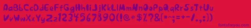 JapestylePlain Font – Purple Fonts on Red Background
