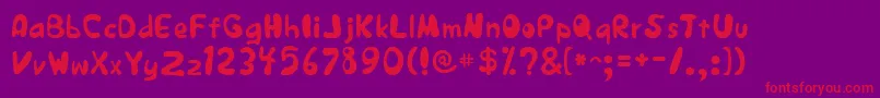 JapestylePlain-fontti – punaiset fontit violetilla taustalla