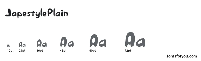 JapestylePlain Font Sizes