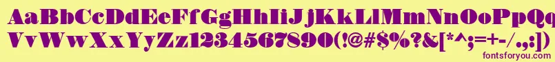 DsThorowgoodContour Font – Purple Fonts on Yellow Background