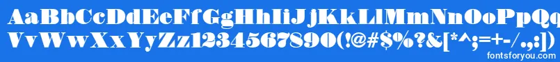 DsThorowgoodContour-Schriftart – Weiße Schriften auf blauem Hintergrund