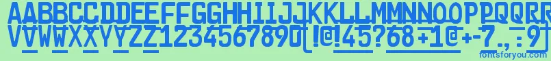 Cargo2 Font – Blue Fonts on Green Background