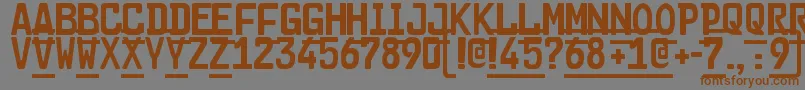 フォントCargo2 – 茶色の文字が灰色の背景にあります。