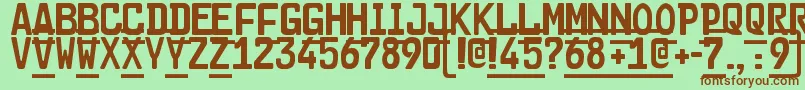 Cargo2 Font – Brown Fonts on Green Background