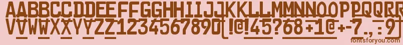 フォントCargo2 – ピンクの背景に茶色のフォント
