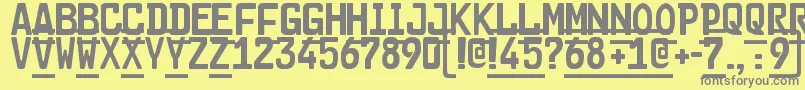 フォントCargo2 – 黄色の背景に灰色の文字