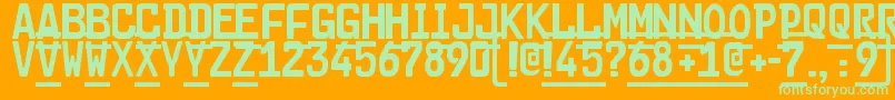 Cargo2-Schriftart – Grüne Schriften auf orangefarbenem Hintergrund