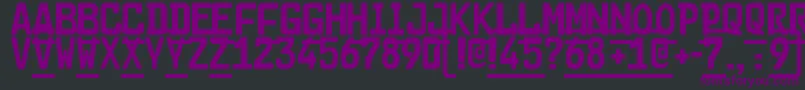 Cargo2-Schriftart – Violette Schriften auf schwarzem Hintergrund