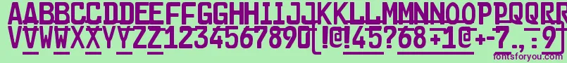 Cargo2 Font – Purple Fonts on Green Background