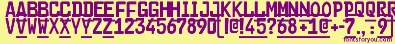 Cargo2-Schriftart – Violette Schriften auf gelbem Hintergrund