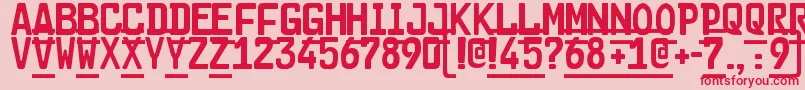 Cargo2-Schriftart – Rote Schriften auf rosa Hintergrund