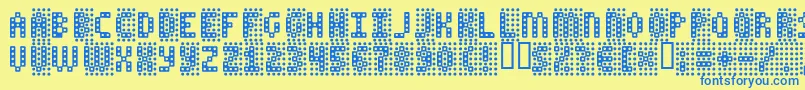 FALSE Font – Blue Fonts on Yellow Background