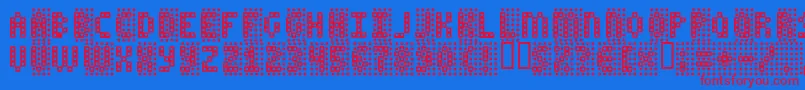 FALSE Font – Red Fonts on Blue Background