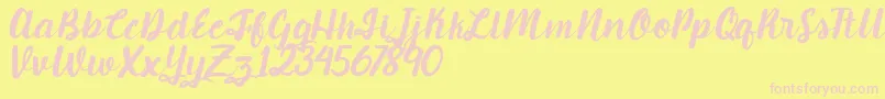 Candlelight Font – Pink Fonts on Yellow Background