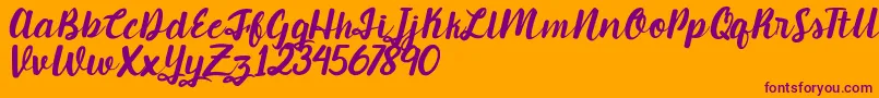 Candlelight Font – Purple Fonts on Orange Background