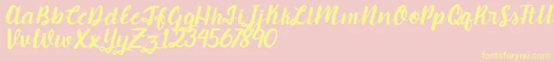 Candlelight Font – Yellow Fonts on Pink Background