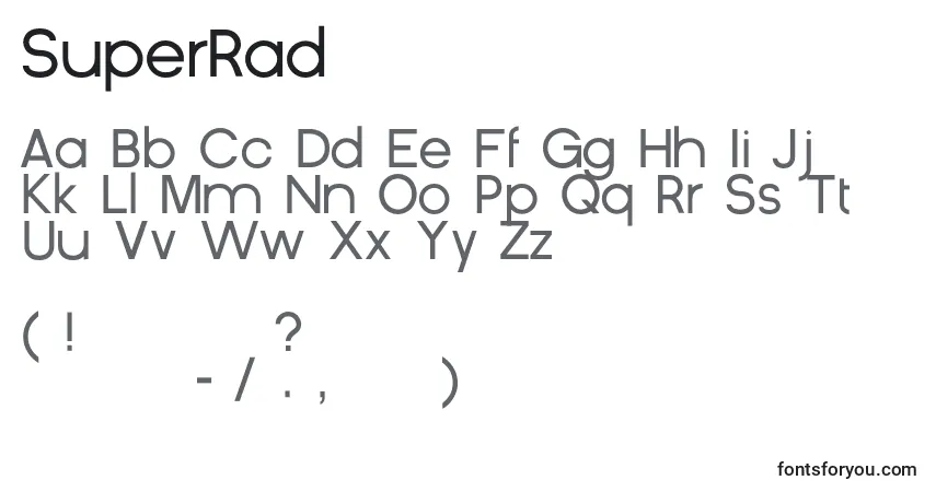 Schriftart SuperRad – Alphabet, Zahlen, spezielle Symbole