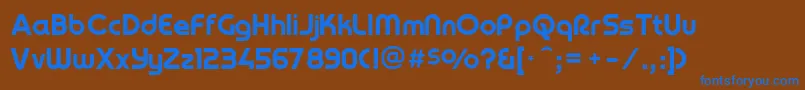 Yagiuhfno2 Font – Blue Fonts on Brown Background
