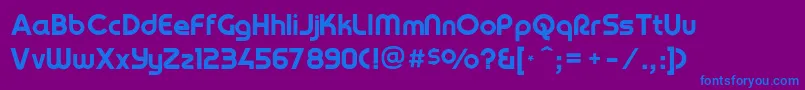 Yagiuhfno2 Font – Blue Fonts on Purple Background