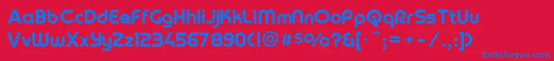 Yagiuhfno2 Font – Blue Fonts on Red Background