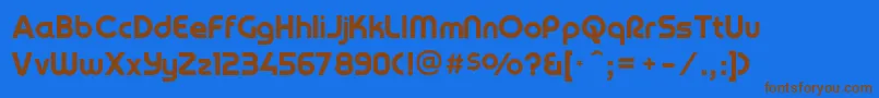 Yagiuhfno2 Font – Brown Fonts on Blue Background