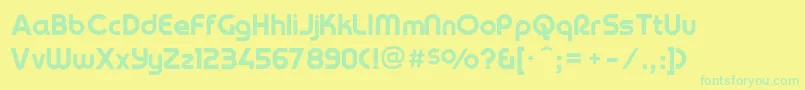 Шрифт Yagiuhfno2 – зелёные шрифты на жёлтом фоне