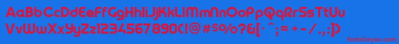 Yagiuhfno2 Font – Red Fonts on Blue Background