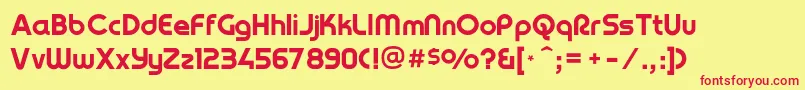 Yagiuhfno2 Font – Red Fonts on Yellow Background