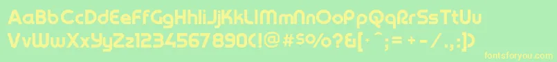Yagiuhfno2-fontti – keltaiset fontit vihreällä taustalla