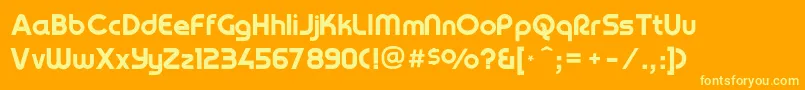 Yagiuhfno2 Font – Yellow Fonts on Orange Background